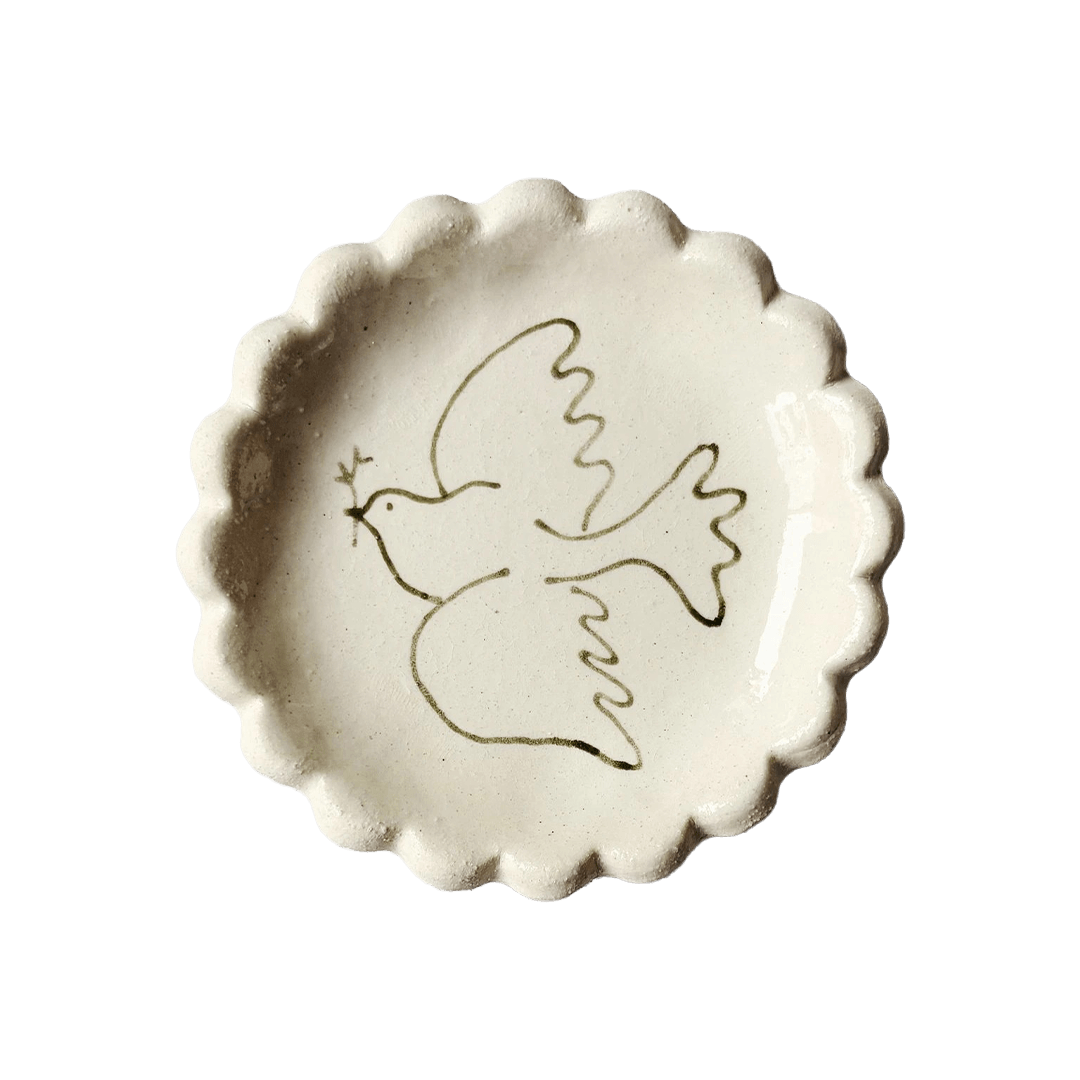 Hand-Shaped and Painted Salt Dish