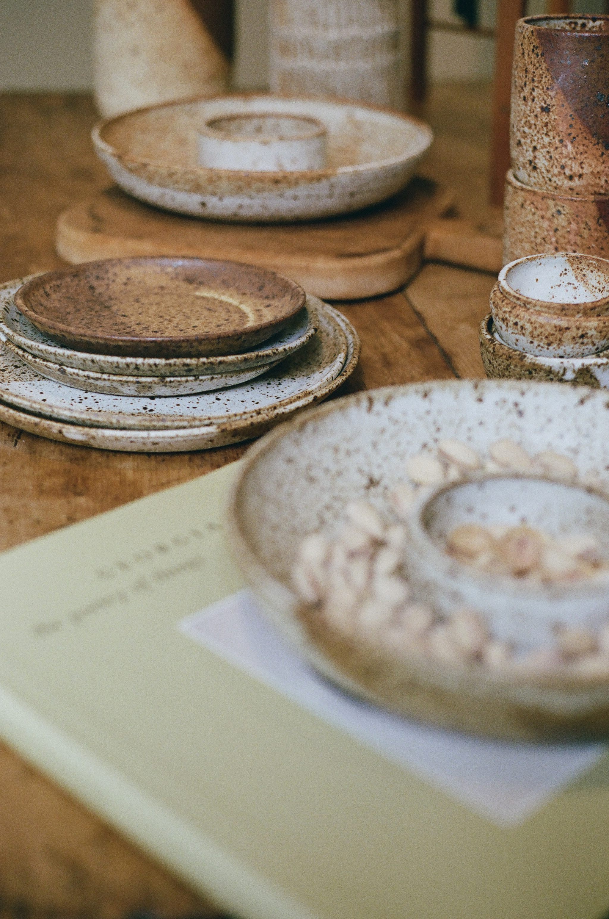 Close up of ceramics bowls