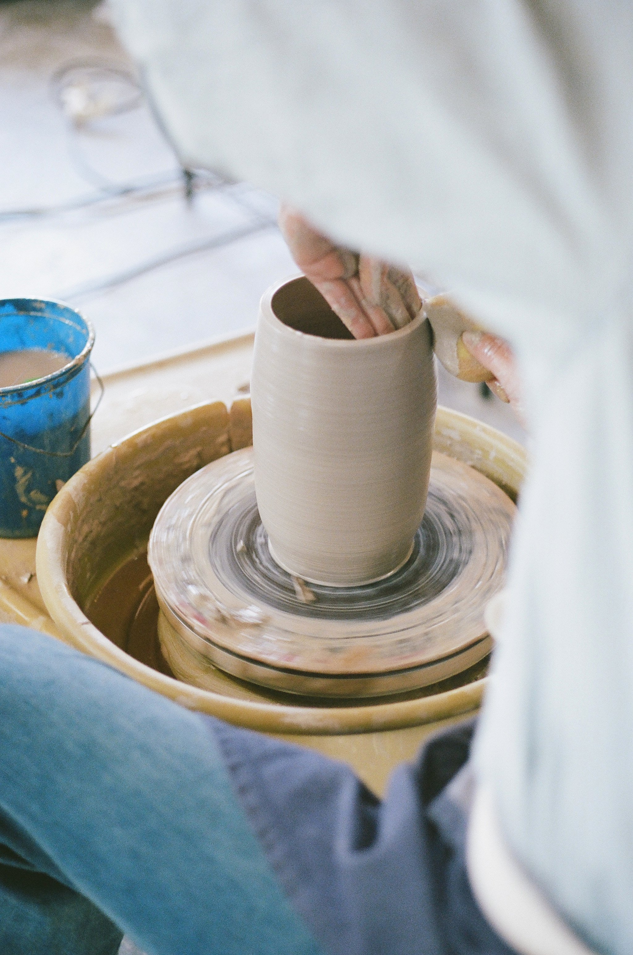 Close up of potter's wheel Lucy Michel