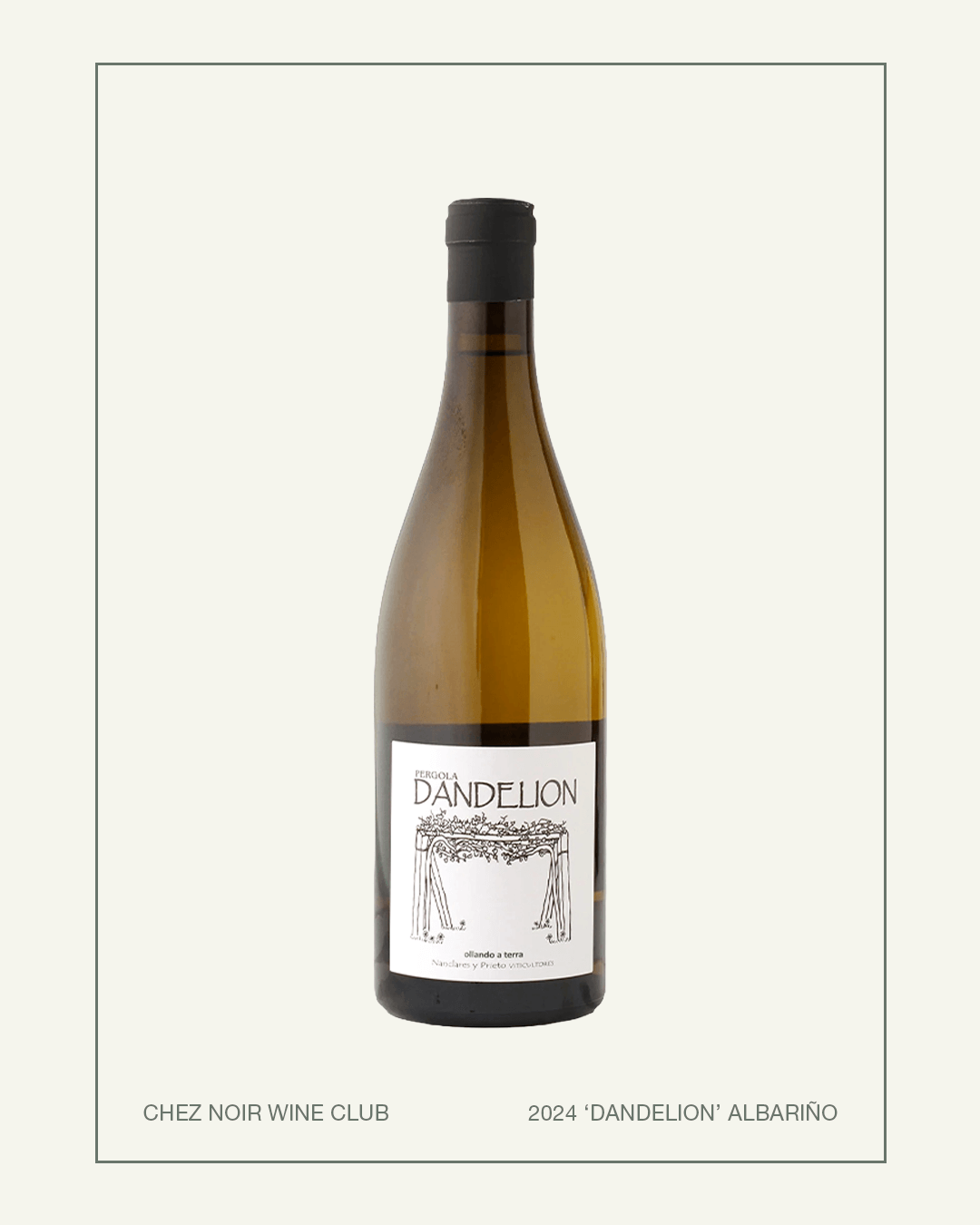 Chez Noir Wine Club Nanclares Y Prieto 2024 ‘Dandelion’ Albariño Wine Bottle