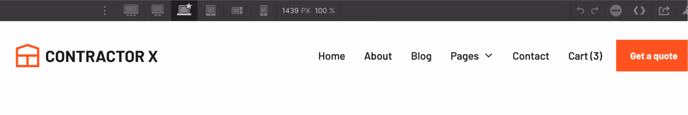 Responsive Design - Contractor X Webflow Template