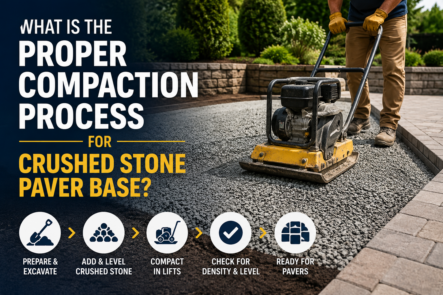 What Is the Proper Compaction Process for Crushed Stone Paver Base?