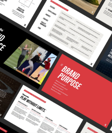 Brand strategy materials and layouts