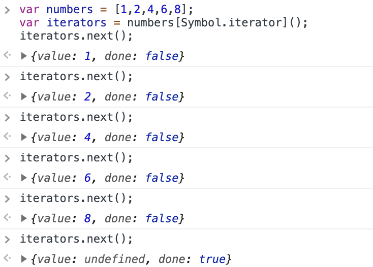 Iterators and generators in JavaScript