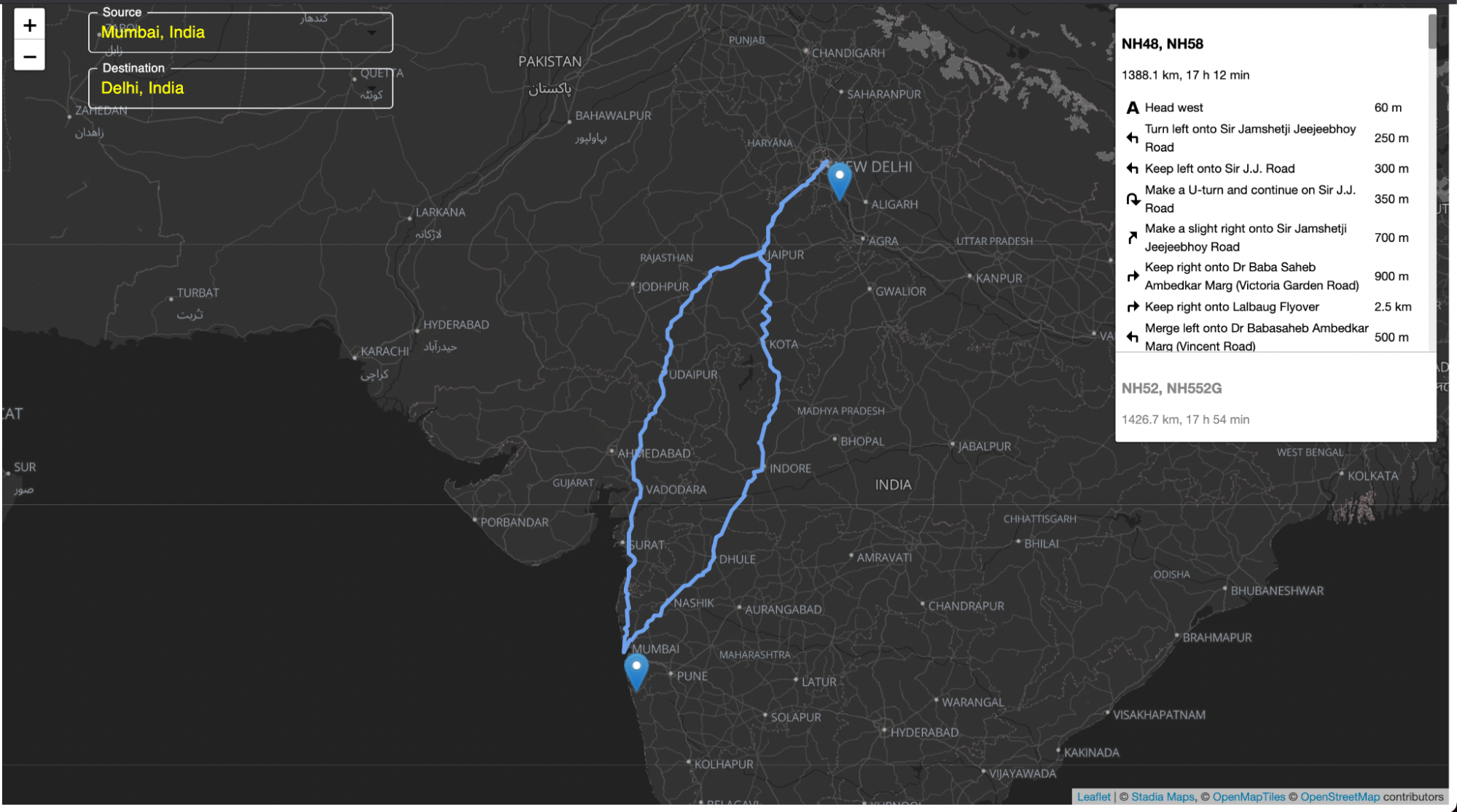 Navigation with Leaflet Maps