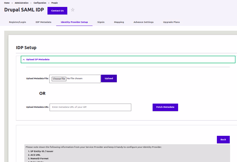 Drupal SAML IDP