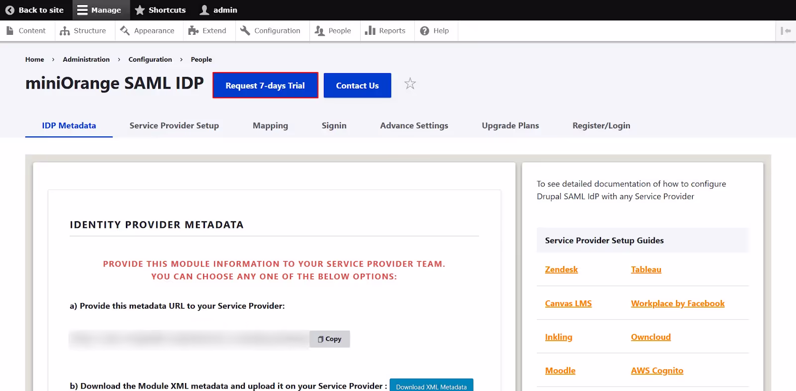 Configure SSO module in Drupal as IDP