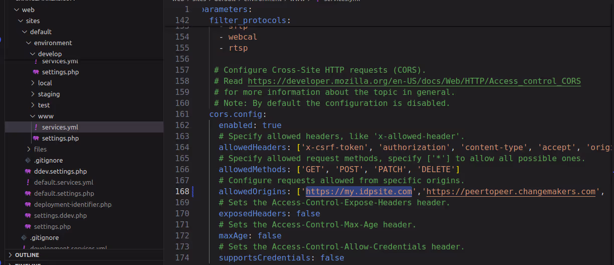 IDP site service file