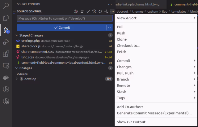 Git more actions