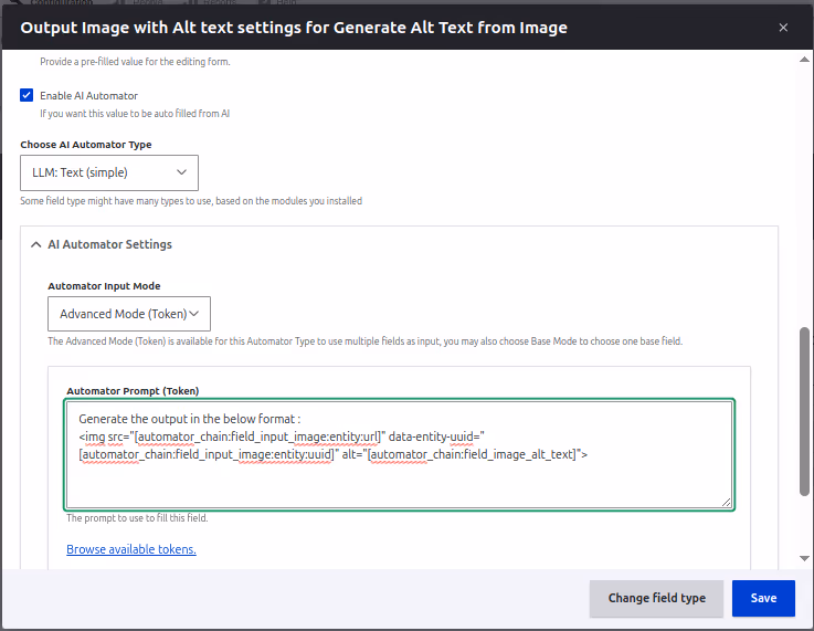 Output Image with Alt Text