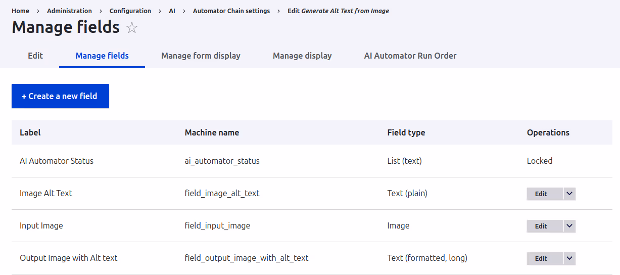 Configuration of the AI Automator