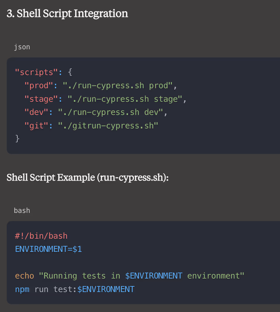 Shell script integration