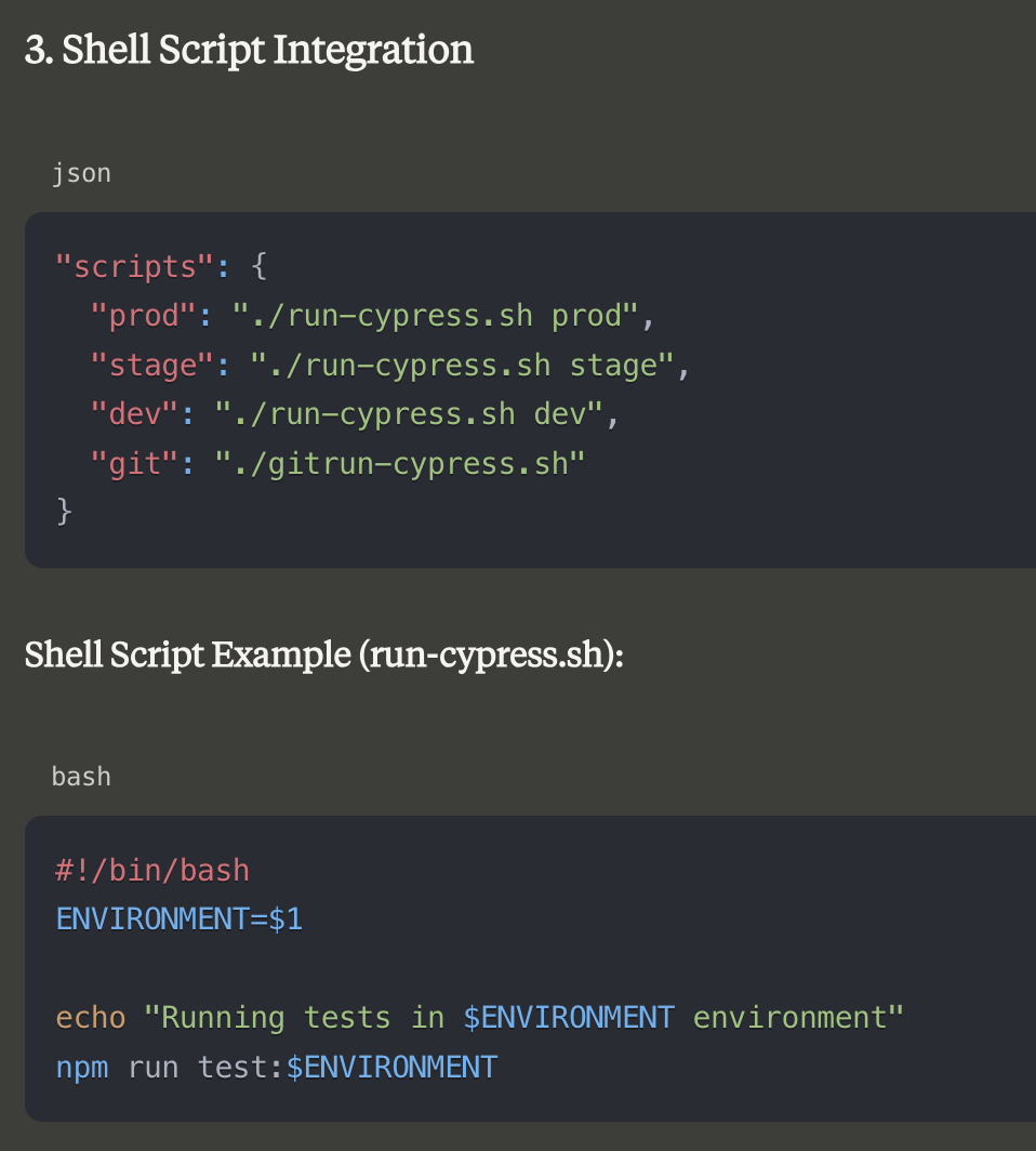 Shell script integration