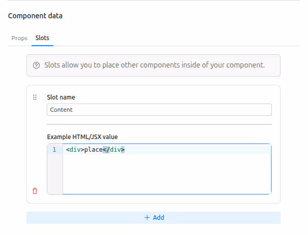 Using slots to add more content