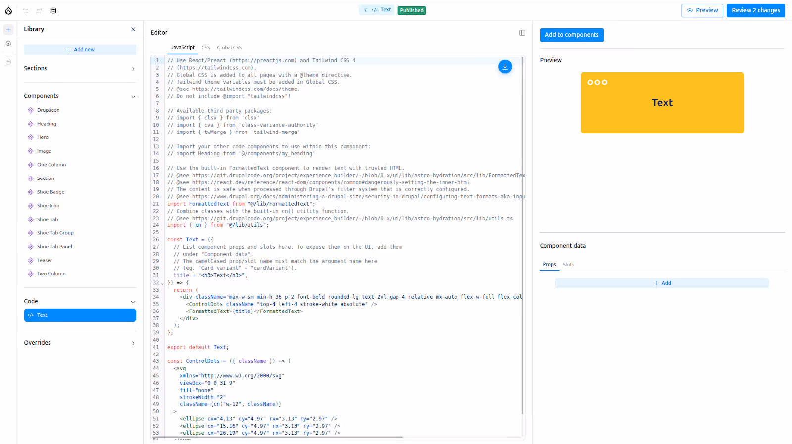 Component implementation