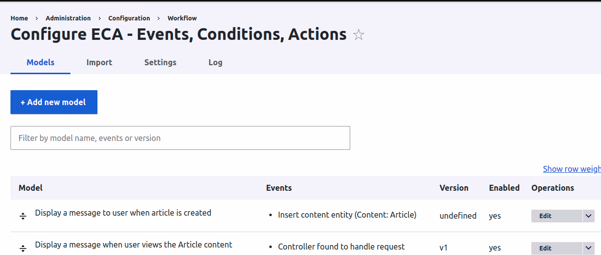 Configure ECA