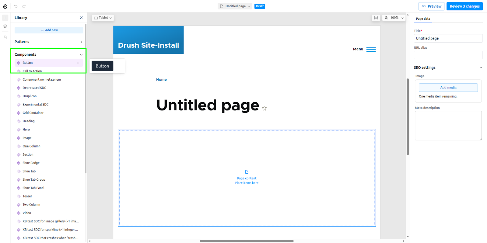 Adding props to code components