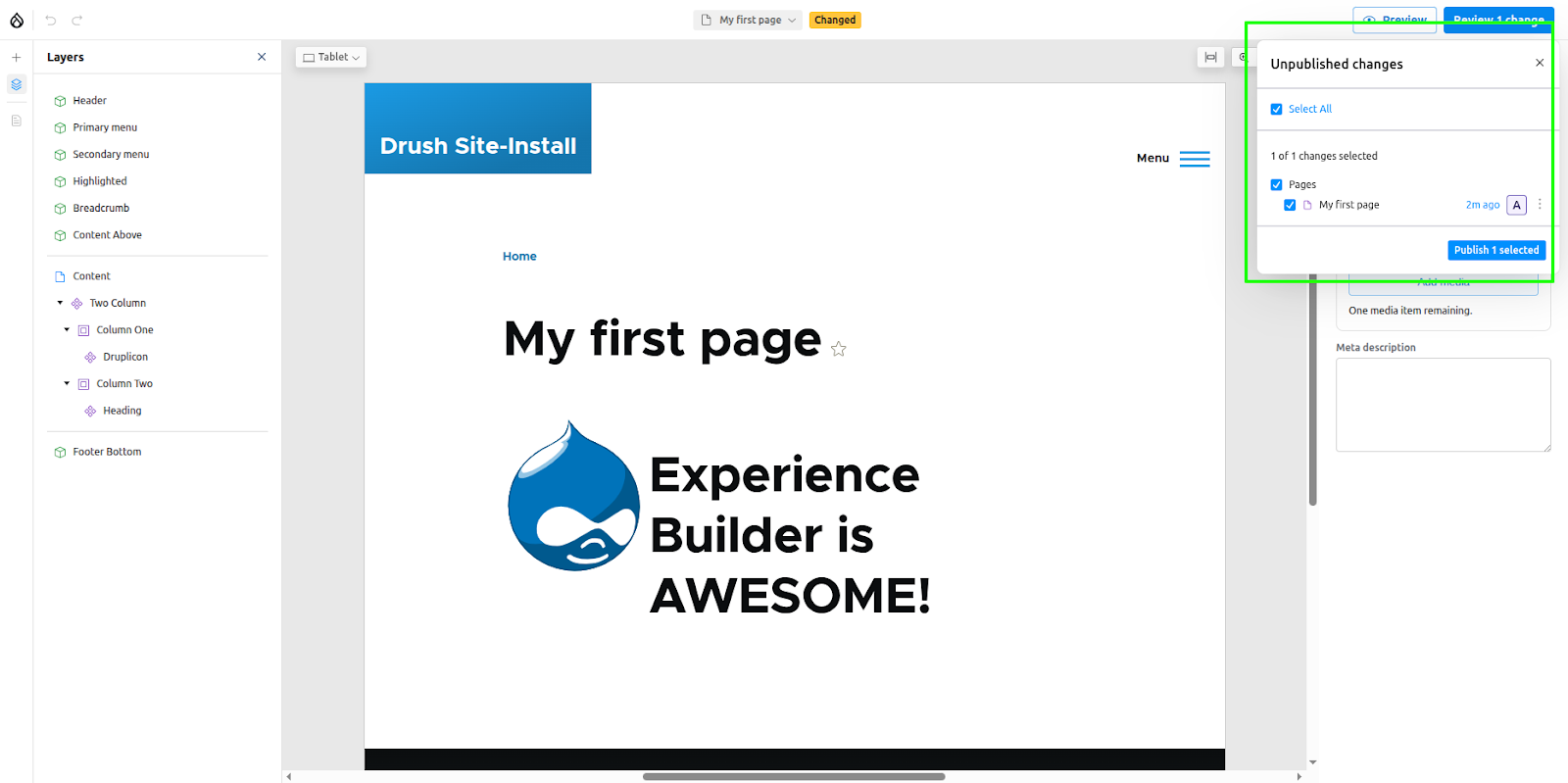 Experience builder
