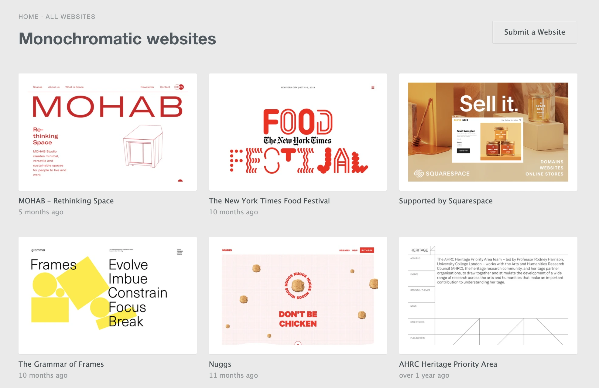 Monochromatic websites