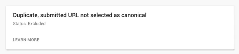 Excluded page error in sitemap