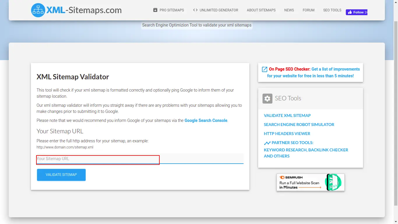 XML sitemap