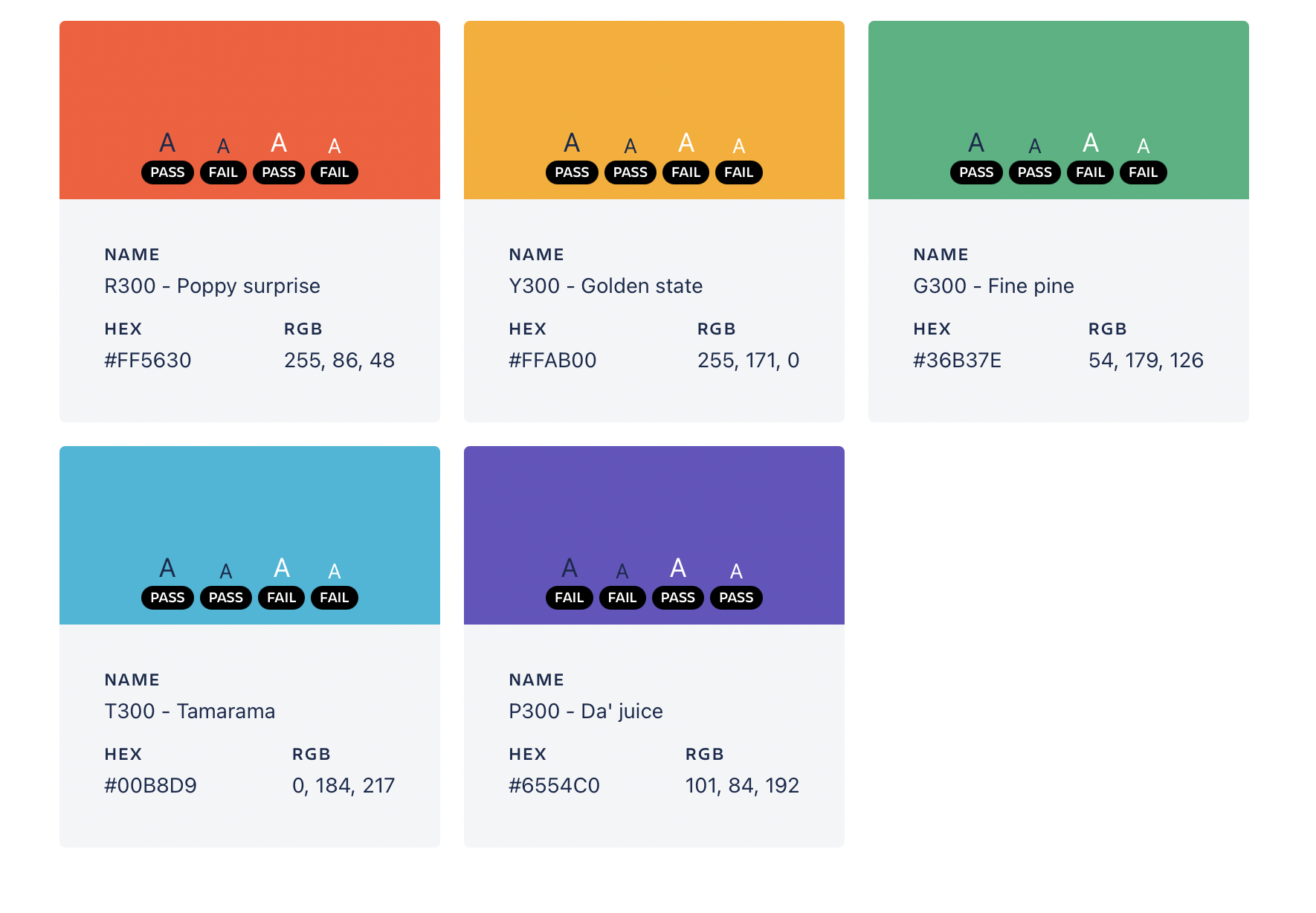 Colors system of a design system