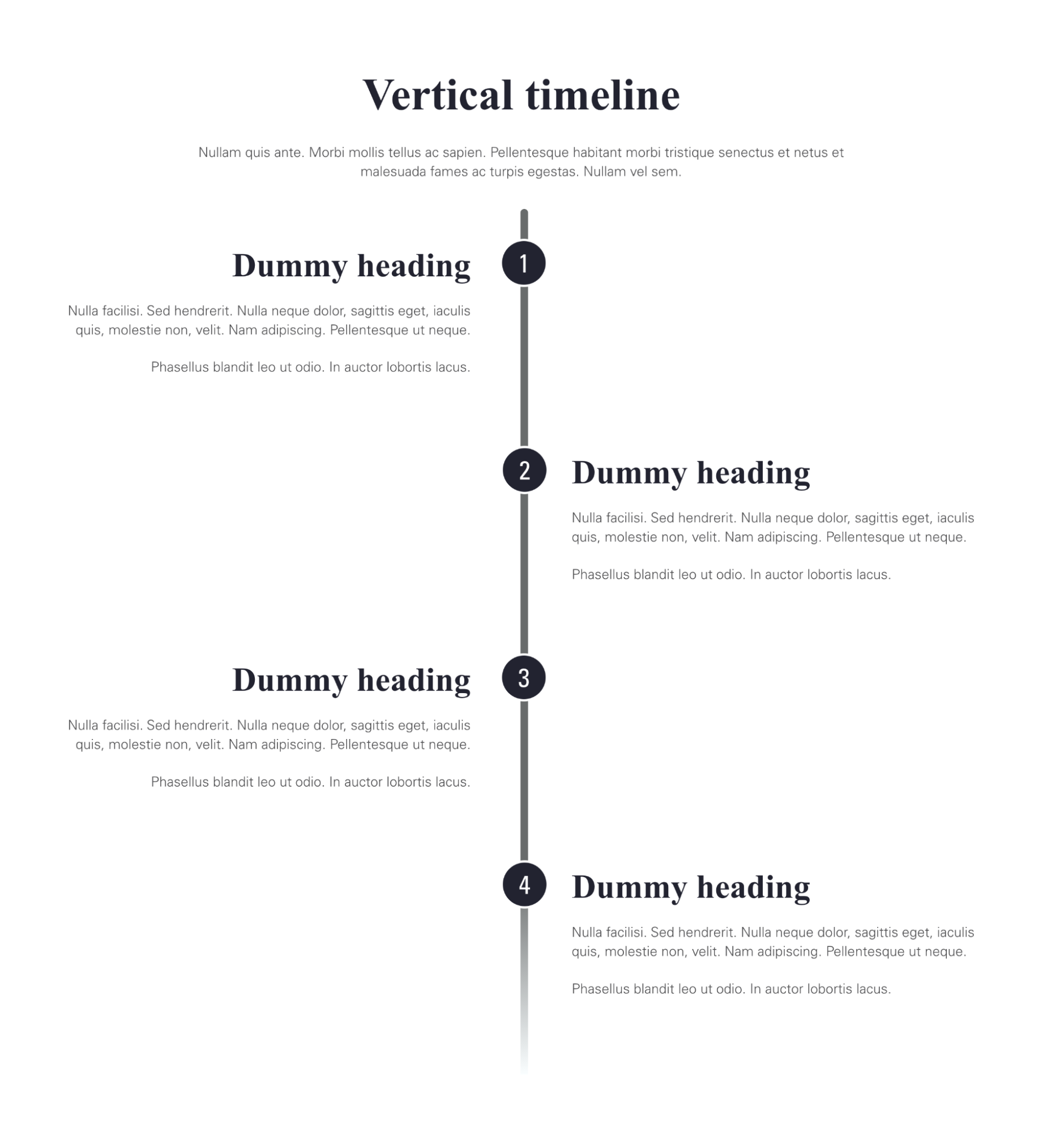 Site studio vertical timeline
