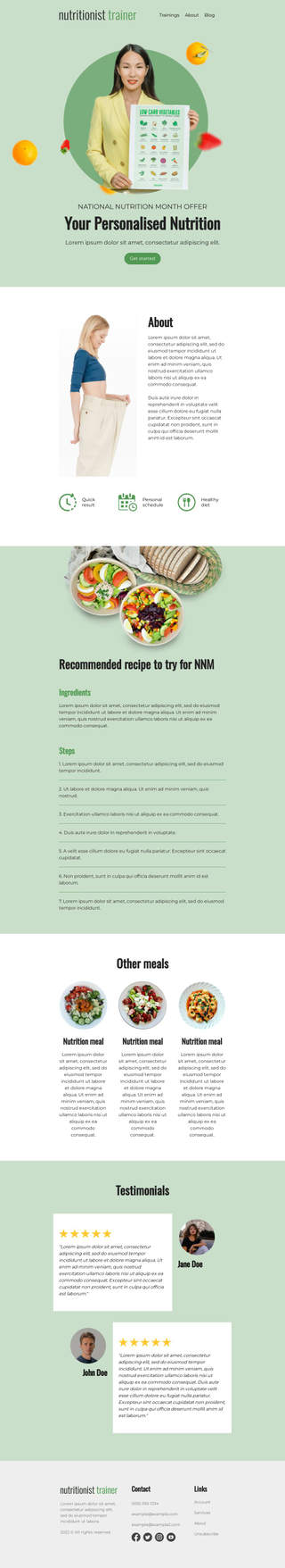 Your personalised nutrition