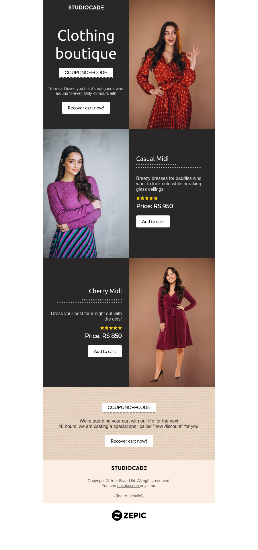 Fashion store Cart Recovery