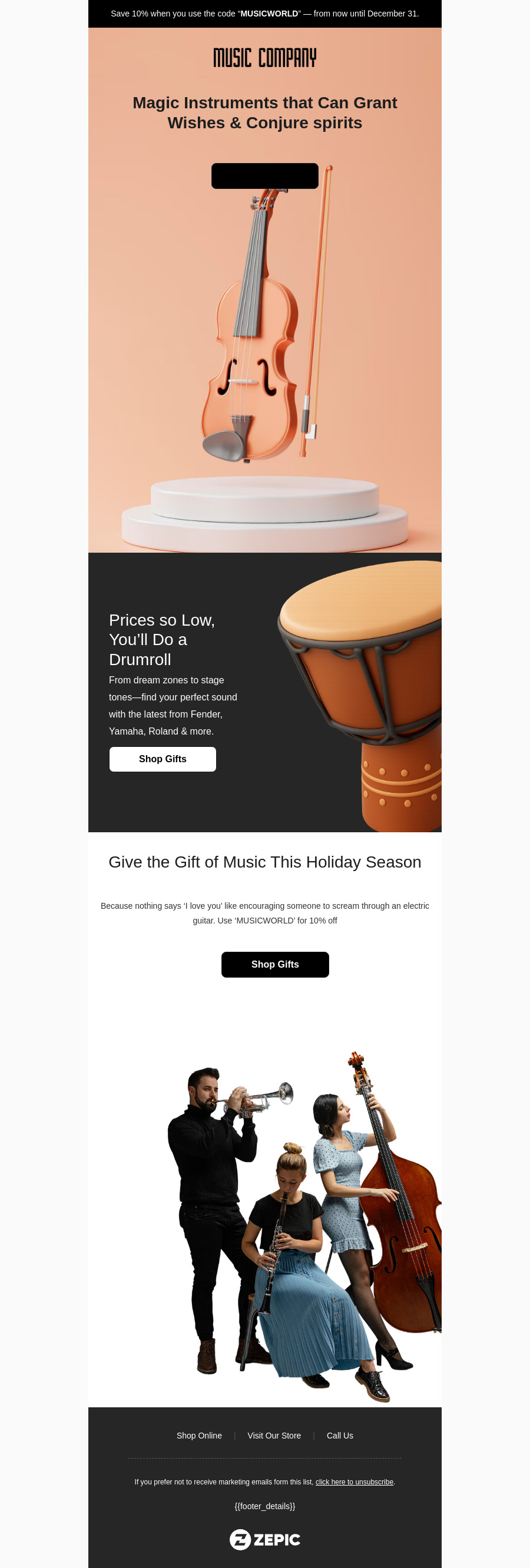 Christmas music promotion