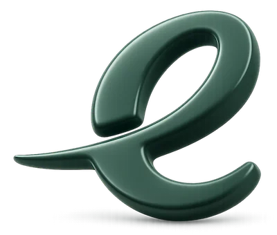 Logo Elsee en cœur 3D vert sapin, marque qui orchestre le réseau de thérapeutes bien-être