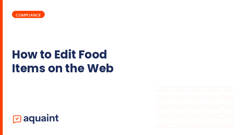 How to add & edit food items on the web