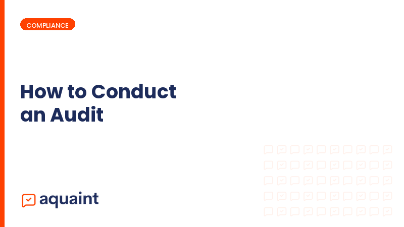 How to conduct an audit