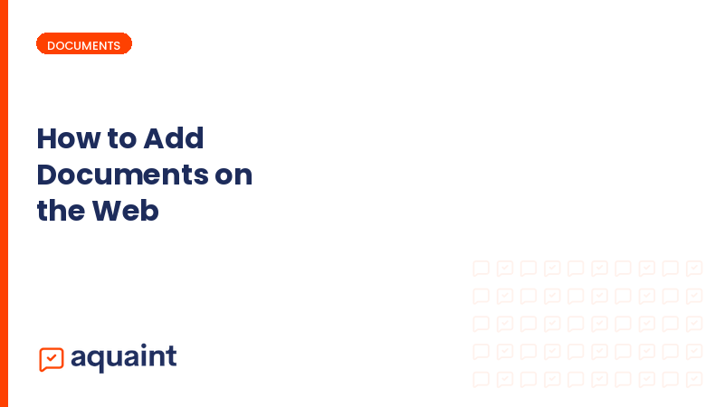 How to add documents on the web