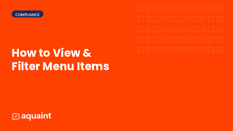 How to view and filter menu items for different allergens