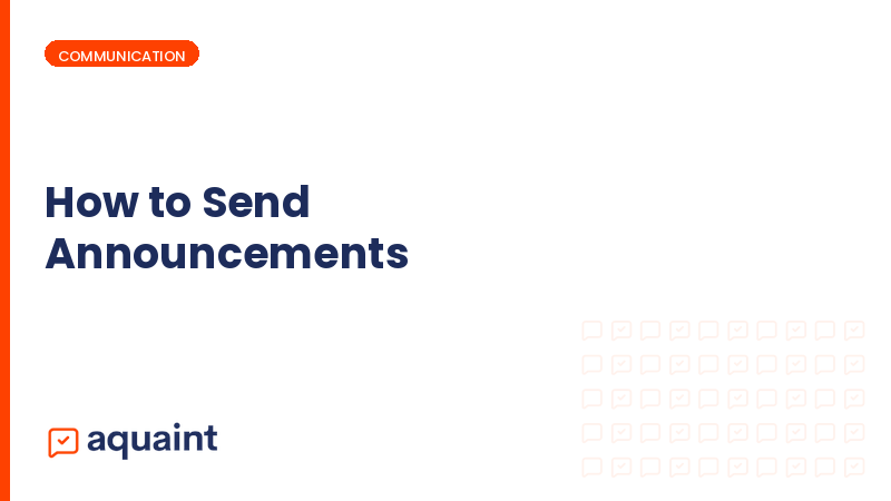 How to send announcements