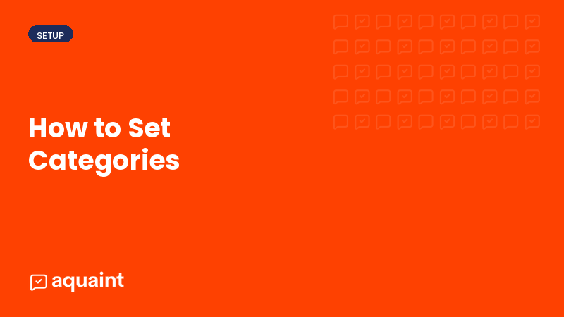 How to set categories