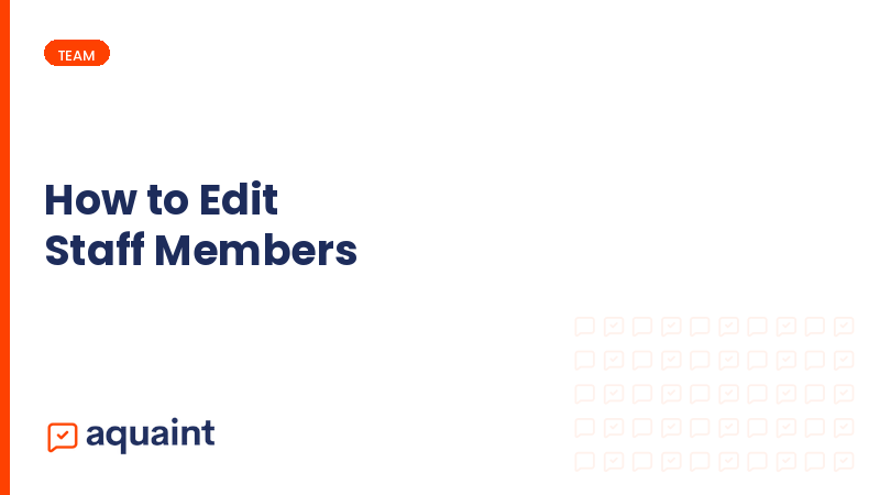 How to edit staff members