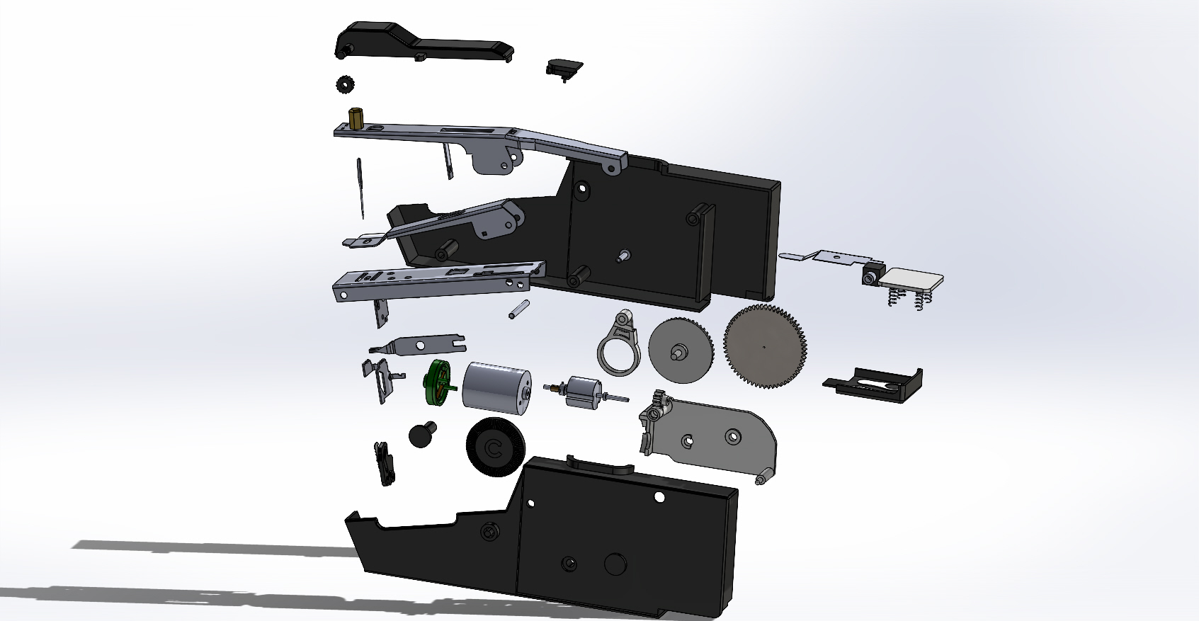 Exploded view of handy stitch 3D model parts