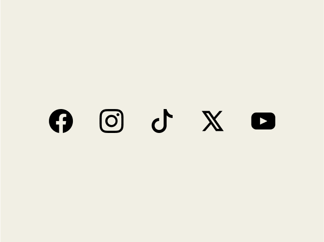 facebook instagram tiktok twitter and youtube logo