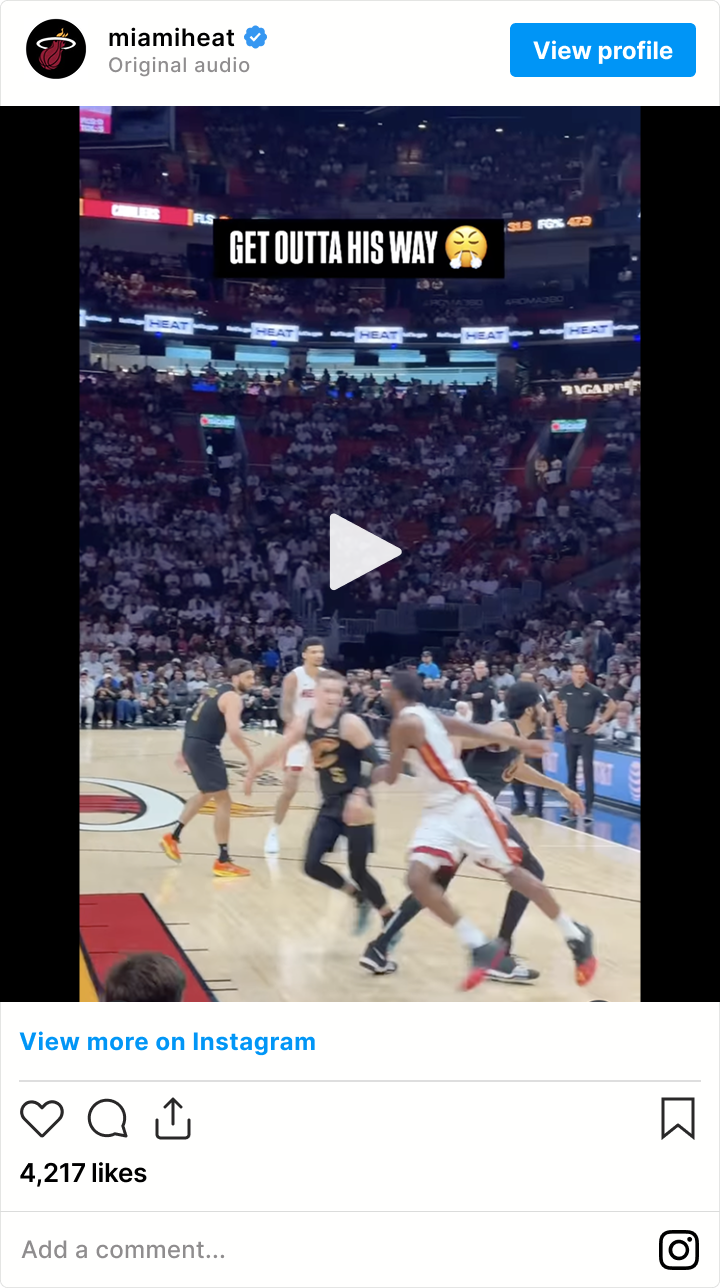 Instagram post of a basketball game
