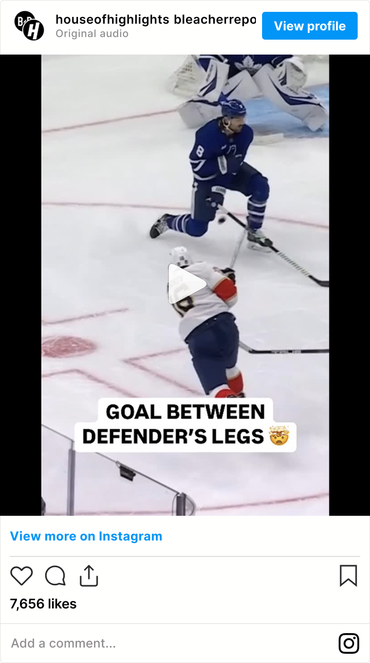 Instagram post of a ice hockey game
