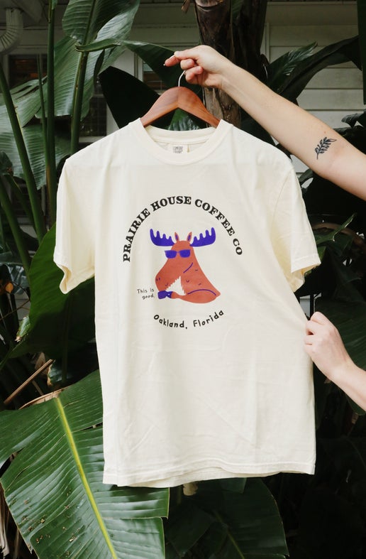 Moose Drinking Coffee T-Shirt