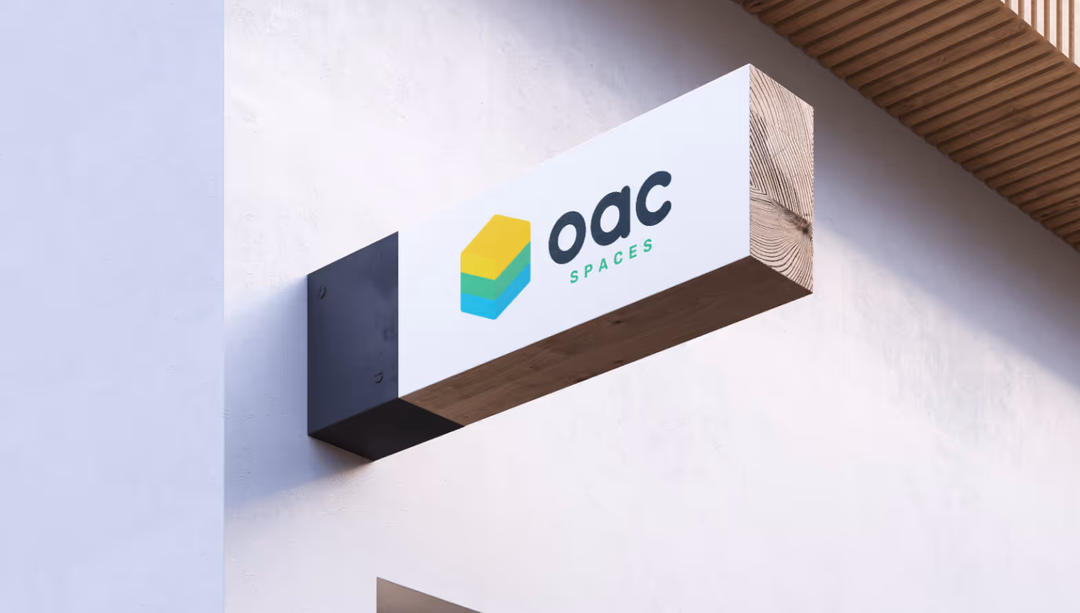 Das Eingangschild vom OAC Spaces Co-Working Space