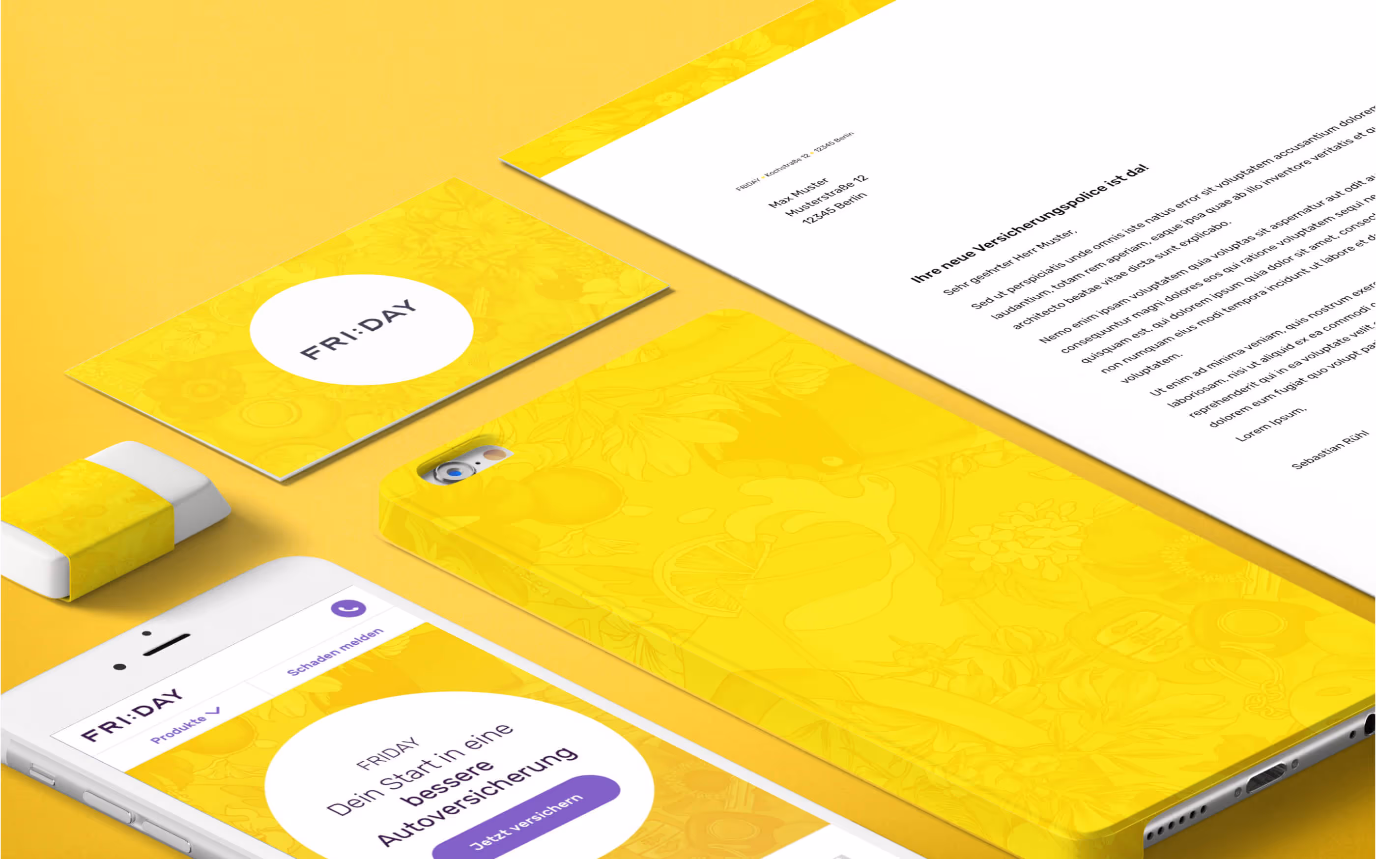 Excerpt of colorful office stationery for Friday