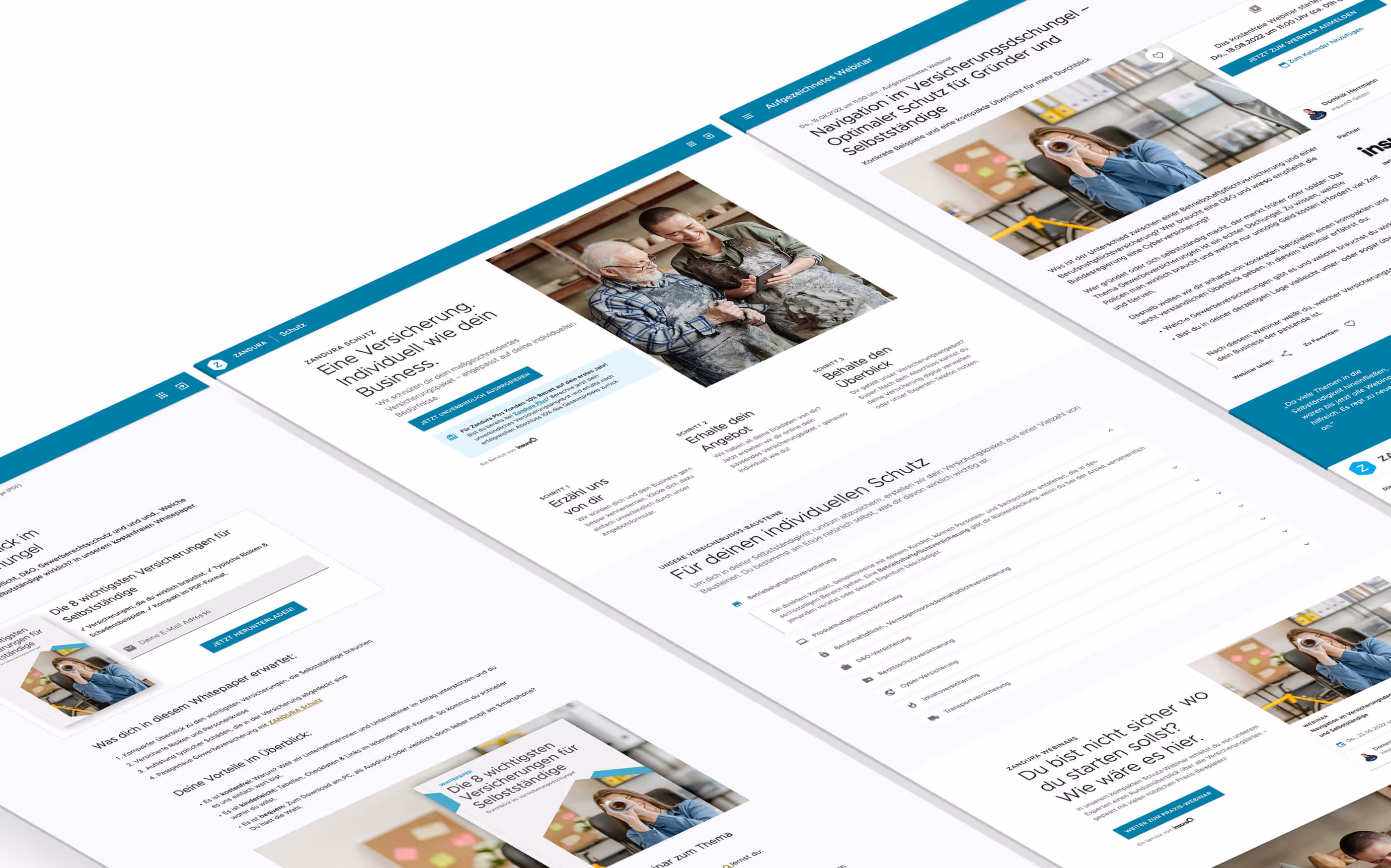 Third party app, integrated on a standalone landing page, course in webinars and in the magazine