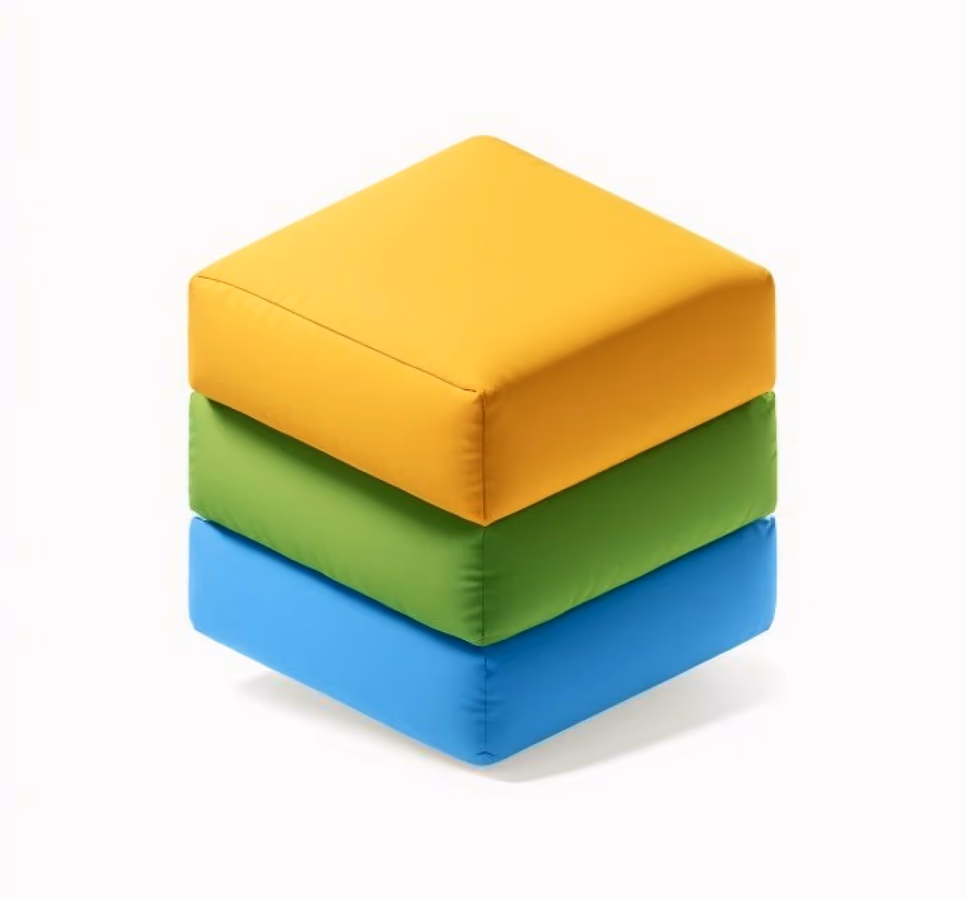 Pillow concept shows a picture of three pillows in the shape and colors of the logo