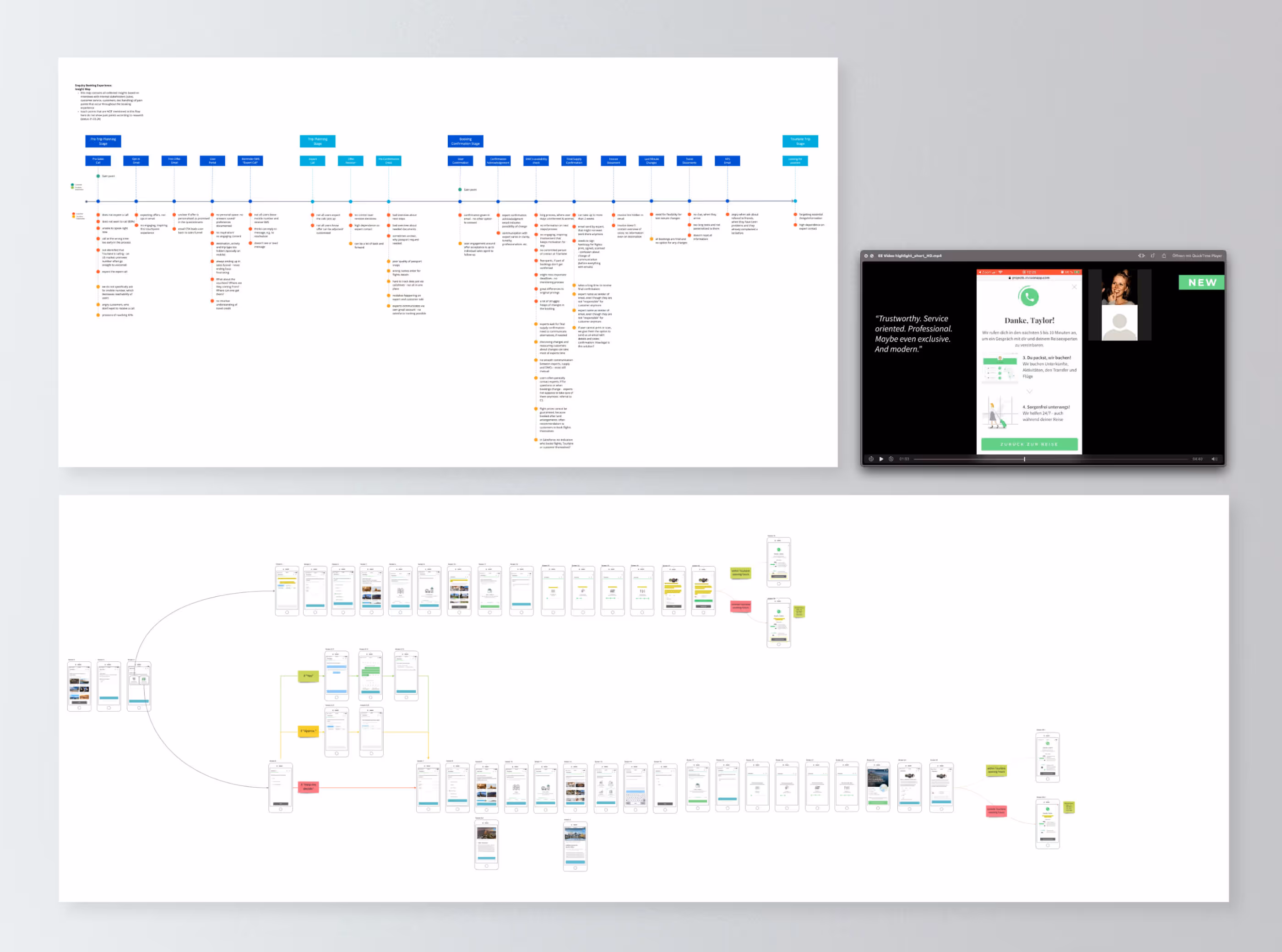 Empathy mapping and user flows during interviews