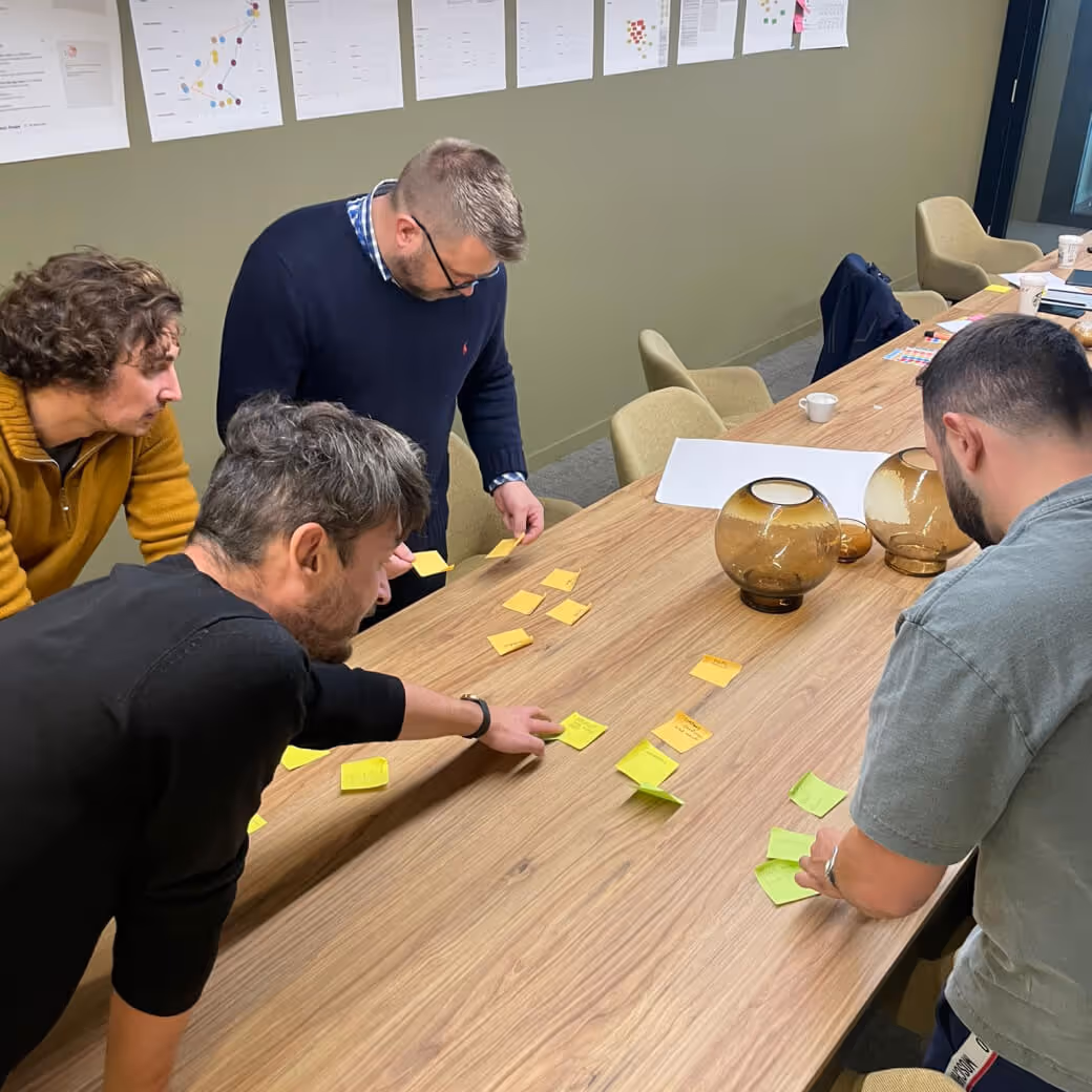 The team creates homepage segments and navigation using card sorting