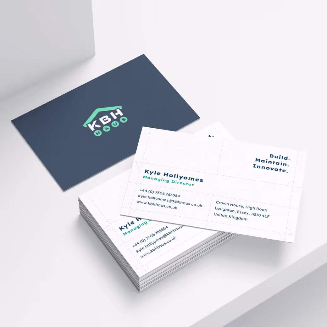 front and back of the new business cards